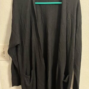 Ann Taylor Black Open Front Cardigan XL
